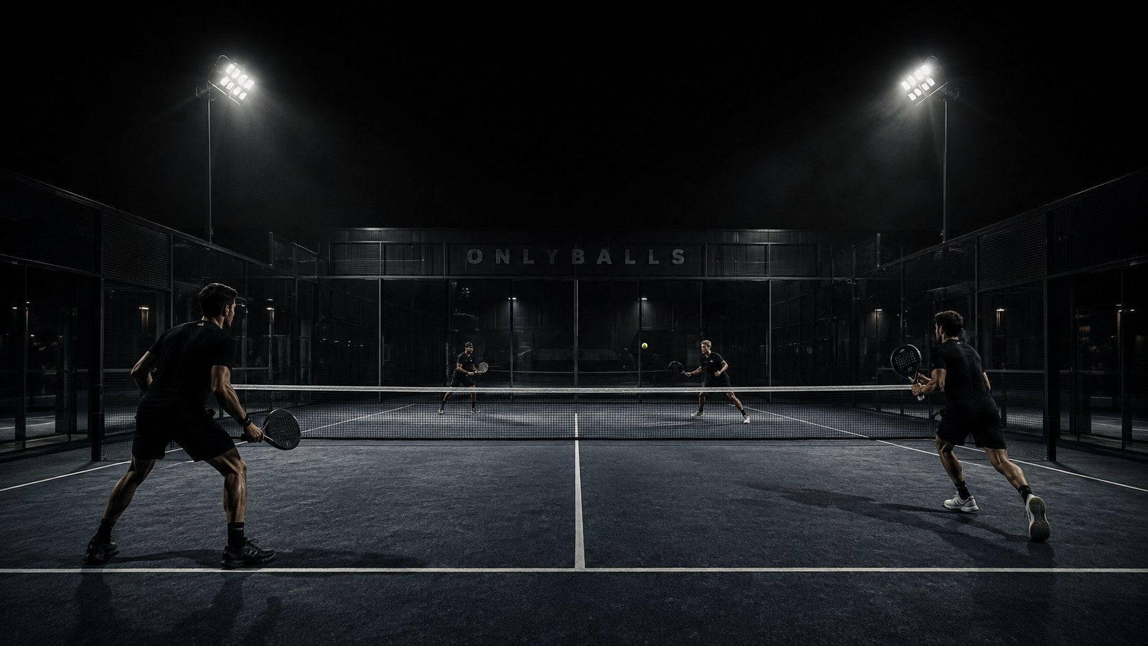 Padel court at night